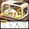 Acuario para Uso Doméstico en la Sala de Estar, Nuevo Kit Completo de Paisajismo Ecológico, Tanque Pequeño Panorámico Todo en Uno para Mascotas de Escritorio
