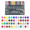 Conjunto de canetas de contorno de duas cores, best-seller transfronteiriço para feriados, para journaling, festas, Natal, caneta marca-texto metálica de duas cores para rabiscar