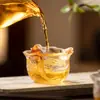 Taza de Té Kung Fu de Vidrio Transparente Lisa Hecha en Fábrica para Uso Doméstico, Taza Maestra de Vidrio Tradicional, Taza de Degustación Hecha a Mano, Taza de Té Individual