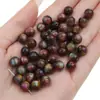 Fio de Resina Contas Redondas Cor Dourada com Furos Retos, Acessórios para Pulseira de Contas Artesanal DIY, Contas Soltas de Areia Flutuante Atacado