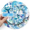 50 adesivos de grafite marinho azul desenho animado criativo pequeno fresco aquarela decoração celular plano cartão goo adesivos