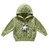 Abrigo tipo suéter con capucha para niñas estilo coreano, con estampado de estrellas, nueva colección otoño/invierno 2026, moderno suéter de punto para niñas pequeñas
