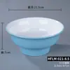 Tigela Melamina Azul e Branca Bicolor, Tigela para Sopa e Macarrão Comercial, Tigela para Hot Pot Picante Imitação Porcelana, Tigela para Macarrão Caracol, Tigela para Macarrão Misto de Restaurante, Tigela para Wonton