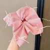 Pañuelo cuadrado de rayas estilo coreano ins para atar el pelo de mujer, nuevo modelo 2026, banda elástica alta para coletas bajas