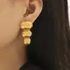 Pendientes de Plata de Ley S925 con Aguja de Plata, Semicírculo Metálico Plegado Europeo y Americano, Pendientes de Diseño Exagerado Retro Elegante para Mujer 2474