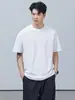 Tricô de luxo leve, novidade de primavera para homens, camiseta casual simples e versátil de gola redonda e corte solto