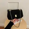 Bolsa pequena de camurça com corrente estilo Chanel em losango, nova para mulheres, versátil, de ombro único, transversal, pequena quadrada de axila