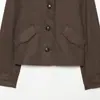 Ins atacado de roupas femininas estilo europeu e americano 2026 Outono Novo Nicho de Alta Qualidade Jaqueta Curta Gola Alta 1345680