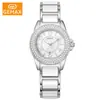 Relógio Feminino Suíço Luminoso, Não Desbota, À Prova d'Água, Relógio de Quartzo Cerâmico com Calendário, Relógio Feminino Transfronteiriço, Luxo Leve
