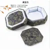 Caixa de Joias Octogonal Estilo Chinês com Tampa Dupla, Caixa para Pulseiras e Contas, Caixa de Exibição de Joias de Jade, Caixa de Brocado Colecionável Vintage