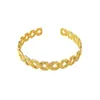 Pulseira Feminina Aberta de Metal com Olho de Gato, Venda Direta da Fábrica, Em Estoque, Joia Sólida de Alta Qualidade, Suporta Dropshipping