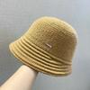 Sombrero de pescador de punto cálido para mujer, gorro de pescador de lana pequeño, estilo coreano, con cabeza grande y todo a juego, color negro, para otoño e invierno.