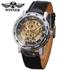 T-Winner/Victor 8008 Correa de Cuero Hueco Reloj Mecánico Resistente al Agua Casual Reloj de Pulsera de Cuero Reloj Mecánico de Comercio Exterior