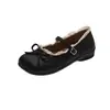 Zapatos Mary Jane dulces de estilo francés con lazo para mujer, nuevo modelo 2026, suela gruesa, adecuados para combinar con faldas, zapatos de cuero con cordones