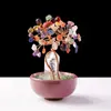 Cristal blanco natural monocristal cuerno de la abundancia base para taza árbol de la fortuna adornos para decoración de escritorio del hogar al por mayor