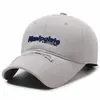 Gorra de Pico Estilo Japonés y Coreano para Mujer, Bordado Retro de Letras, Corona Suave, Algodón Puro Lavado Desgastado, Gorra de Béisbol Unisex de Moda
