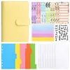 Libreta de hojas sueltas A6 transfronterizas, extraíble, con cremallera, de cuero sintético color macarrón, manual de presupuesto de efectivo con hojas sueltas