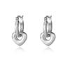 Hebilla de oreja de amor mate esmerilado personalidad Chica caliente del milenio arete de dos piezas aretes de corazón hueco simples elegantes