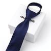 Corbata Formal de Cremallera Perezosa para Hombre Negra Estilo Coreano Boda Novio Estrecha Fácil de Tirar Sin Nudos Estilo Cremallera Moderna para Hombre