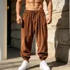 Pantalones jogger de pana para hombre europeos y americanos, pantalones tipo harén holgados con cordón para otoño e invierno, pantalones casuales retro de caída ancha para hombre