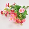 28 pequenas margaridas saltando simulação de buquê de orquídeas decoração de sala de estar duas cores pequena flor de crisântemo selvagem flor de seda buquê de flores artificiais