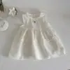 Estilo INS Primavera y Otoño Bebé y Niño Pequeño Ajustado de Punto Acanalado Manga Larga Jacquard Base Acanalada Superior Combinado con un Vestido sin Mangas