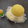 Chapéu de Sol Princesa para Bebê Chapéu de Pescador para Praia ao Ar Livre Chapéu de Malha com Proteção Solar para Crianças Chapéu de Sol para Crianças Chapéu de Palha para Menina