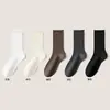 Calcetines Largos de Algodón Puro Antibacterianos Desodorantes Sin Costuras para Mujer Ankola Rojo Primavera y Otoño Nuevos de Media Pantorrilla para Otoño e Invierno