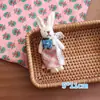 Falda de Cuadros de Tela Mori Broche de Conejo Flor de Encaje Conejo de Dibujos Animados Colgante Vestido Fresco Accesorios para la Cabeza