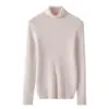 Suéter de punto para mujer, cuello alto de pelo, simple, color liso, sin costuras, ropa de primera línea, básico para otoño e invierno, ajustado, adelgazante