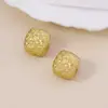 Hebilla de Oreja Cuadrada Tridimensional con Textura Mate Irregular de Lujo Ligero Transfronteriza Estilo Retro Versátil de Nicho para Mujer