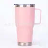 Comercio exterior taza de coche de 20 oz/30 oz acero inoxidable taza aislada de gran capacidad taza de coche portátil para exteriores con asa taza para hielo