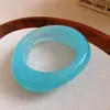 Pulsera Redonda de Resina con Gradiente Translúcido Transfronteriza Europea y Americana, Pulsera de Declaración de Moda y Única con un Toque de Lujo Ligero y de Alta Gama para Mujeres