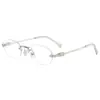 Nuevas Gafas de Sol Sin Montura para Mujer 2025 Moda Europea y Americana Personalidad Tendencia Gafas Decorativas Versátiles para Hombre