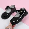 Zapatos Negros de Cuero Estilo Academia Estilo Británico para Niñas, Zapatos Pequeños de Cuero Blancos de Rendimiento JK, Zapatos de Princesa Infantiles Transpirables de Suela Blanda