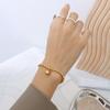 Pulsera elegante geométrica de lujo de nicho con bolas de acero de varias formas disponibles acero inoxidable 18 oro joyería E053