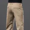 Pantalones Casuales Gruesos con Forro de Polar para Hombre Hong Kong 2026, Pantalones Caqui Rectos Ajustados Elásticos de Negocios para Hombre