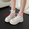 AliExpress 2026 Otoño/Invierno Nuevas Botines de Tobillo Martin de Punta Redonda de Tacón Medio 40-45 de Corte Bajo con Suela Gruesa y Cordones Delanteros
