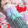Nuevas Perlas de Flor de Rosa de Alta Resistencia con Agujeros Rectos para Llaveros de Teléfono, Cadenas de Bolsos y Accesorios de Joyería DIY