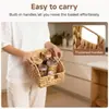 Cesta de Armazenamento Simples Transfronteiriça, Cesta de Armazenamento de Mesa Tecida com Grama de Cabacinha, Cesta de Armazenamento de Livros e Vegetais Minimalista Moderna para Sala de Estar