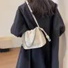Bolsa de corrente de moda versátil estilo coreano 2023 nova bolsa feminina textura plissada pequena quadrada bolsa transversal popular popular popular