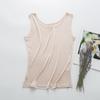 Colete Feminino de Seda Tricô de Seda Alça Plus Size Verão Feminino Solto Sem Mangas Respirável Base Camiseta Interna