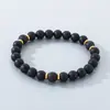Pulseira de Pedras Ágata Artesanal Unissex Estilo Minimalista Retrô Personalizável Modelo para Casal