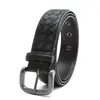 Cinturón de Cuero Tejido de Cuero Genuino para Hombre Bv Hebilla de Pin Casual Estilo de Lujo Ligero de Gama Alta Modelo para Hombre Exclusivamente para Ventas Transfronterizas desde el Fabricante