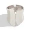 Europeu e Americano Primavera e Verão Novo Estilo Design Exagerado Dourado Grande Largo Pulseira Metal Fosco Luz Luxo Aberta Pulseira