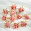 Materiais de Flores para Chapéu Artesanal DIY, Cabeças de Flores de Rosa Artificiais com Bordas Enroladas, Rosas Redondas para Decoração de Casa, Decoração de Roupas e Casamentos