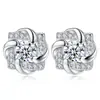 Aretes en vivo para mujer estilo ins amor plata de ley S925 circonita aretes de circonita de seis garras aretes brillantes