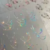 Yitu Patrón de Hormiga Cadena Plateada Láser Pegatinas para Uñas Estrella Estilo Lujo Ligero Estrella Dulce Pegatinas Decorativas Francesas Yt5653
