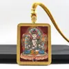 Collar Tanka de Cinabrio Dorado de Xizang Zodiaco Zaki Carnero Zorro Hada Colgante Tanka Wuye Colgante