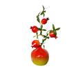Nuevo Jarrón de Cerámica de Alto Grado Estilo Chino Granada Creativo Retro Lujo Ligero Flor de Granada Simulada Arreglos Florales Adornos Decorativos de Escritorio